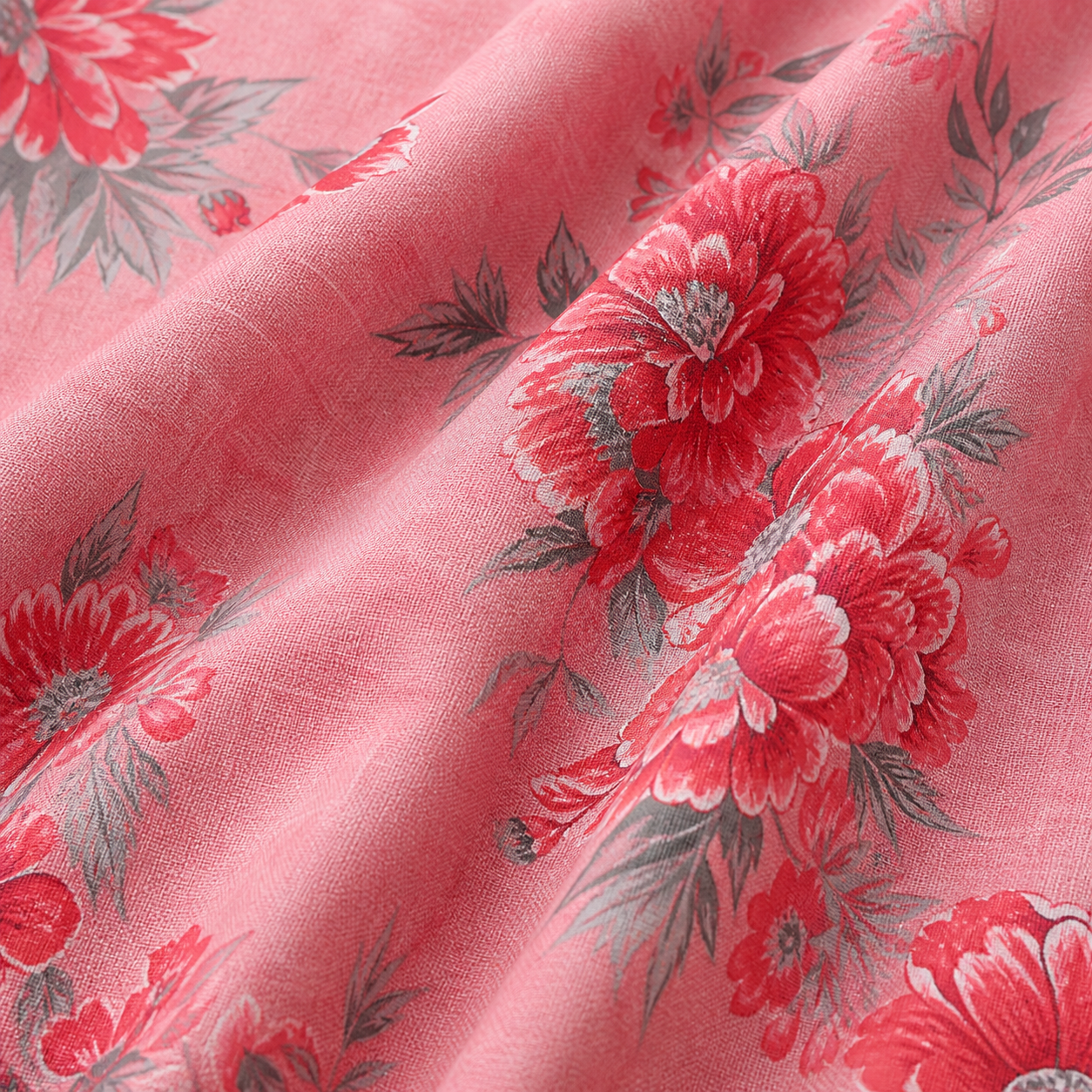 Pink Floral Printed Unstitched 2 Piece Suit