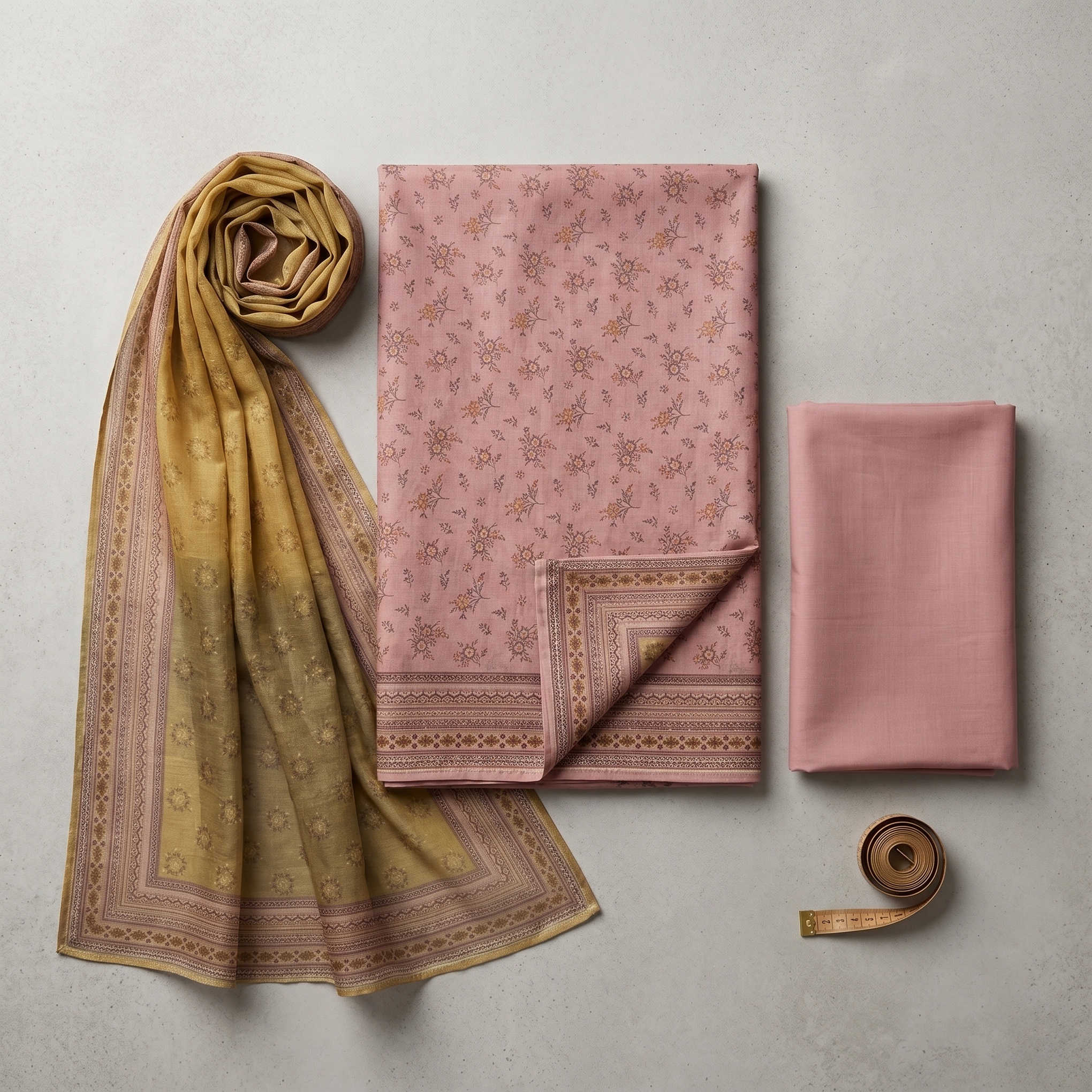 Almeerah Printed Lawn Unstitched 3 Piece Suit – Dusty Rose