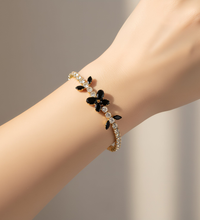 Elegant black stone artificial bracelet for women

