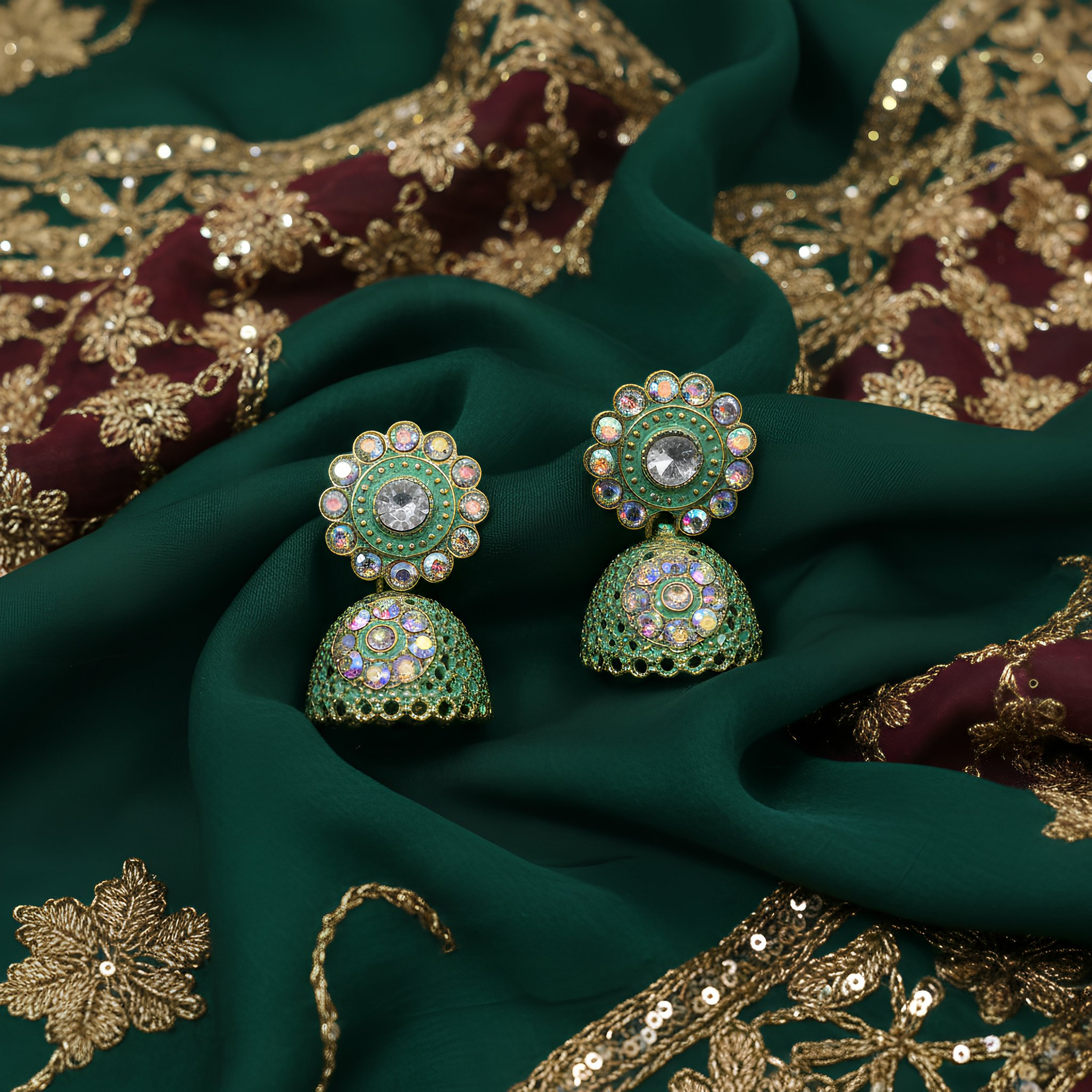 Elegant Multi-Color Artificial Jhumka Earrings for Women