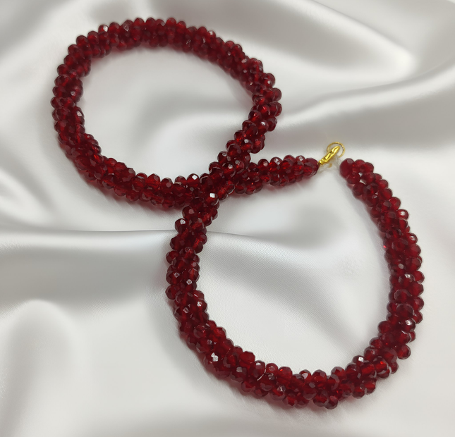 Crystal Beaded Necklace – Elegant Statement Jewelry for Women (Available in Multiple Colors)