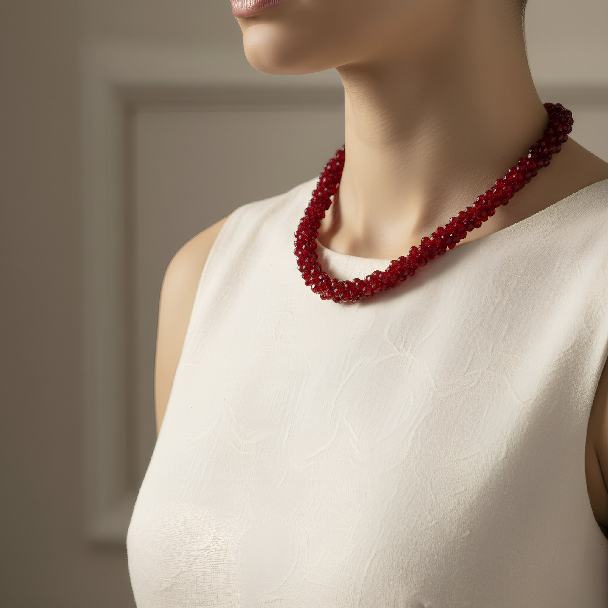 Crystal Beaded Necklace – Elegant Statement Jewelry for Women (Available in Multiple Colors)