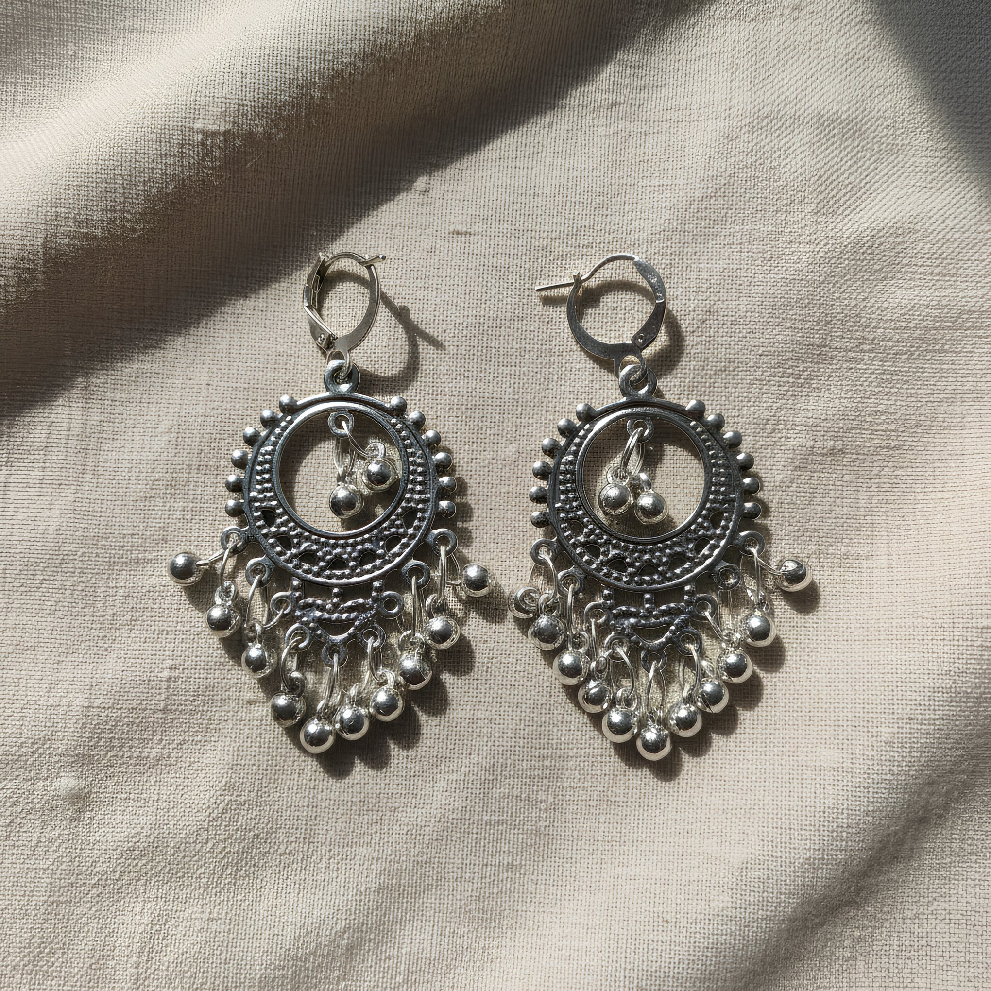 Royal Oxidized Tribal Hoop Earrings